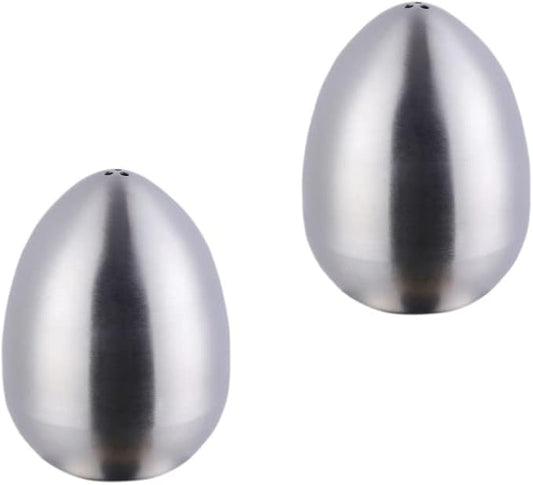 Salt Pepper Shaker Set: Stainless Steel Salt & Pepper Dispenser 2 Pieces for Kitchen (Silver)