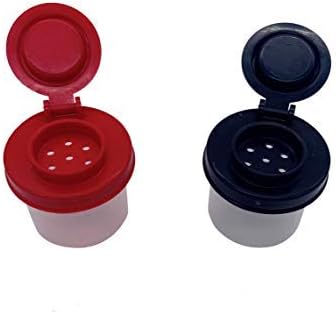 Salt and Pepper Shakers Moisture Proof Set Perfect to go Camping Picnic Outdoors Kitchen Lunch Boxes Travel Spice Set Clear with Black Lids Plastic Airtight Spice Jar Dispenser (5 mini)