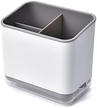 Utensil Holder Cutlery Drainer Sink Caddy, Chopsticks Holder Spoon Chopsticks Fork Drain Rack Basket Storage Holder Organizer Compartment Box (Grey)