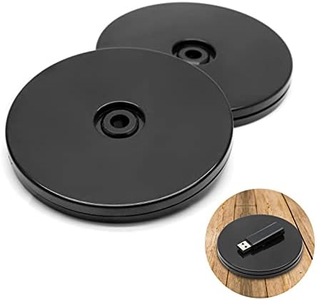 Jersvims 2Pcs 4 Inch Acrylic Cabinet Turntable Platter, Black Turntable Organizer Round Rotating Plate for Kitchen Pantry Cabinet Desk Rack Spice Cake Cookie Decorating