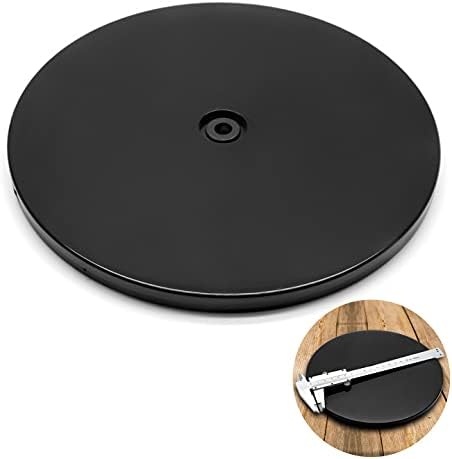 Jersvims 8 Inch Acrylic Turntable Platter, Black Turntable Organizer Round Rotating Plate for Kitchen Pantry Cabinet Desk Rack Spice Cake Cookie Decorating
