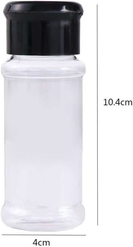 5 Pcs Plastic Spice Jars/Bottles, 3.5 Oz Spice Containers BPA free with Black Cap, Perfect for Storing Spice, Herbs and Powders