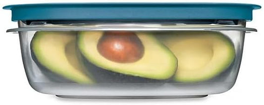 Rubbermaid Storage Containers, Easy Find Lids, Teal, 9-cup, Flex & Seal, Leak Proof Lids, Food Storage Set, Clear Meal Prep Flex Containers, 3 Piece Set, Assortment