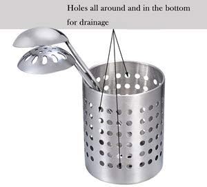 Stainless Steel Utensil Organizer Caddy - Organize Your Silverware, Cutlery, Cooking Utensils and Gadgets 3.8 Inch