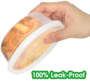 [50 Pack, 8oz, 16oz, 32oz] Food Storage Containers with Lids, BPA-Free | Airtight | Stackable Plastic Deli Containers (Includes 10 Spoons & 10 Forks), Dishwasher, Microwave & Freezer Safe