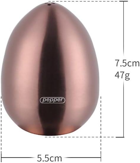 Salt Pepper Shaker Set: Stainless Steel Salt & Pepper Dispenser 2 Pieces for Kitchen (Rose Gold)