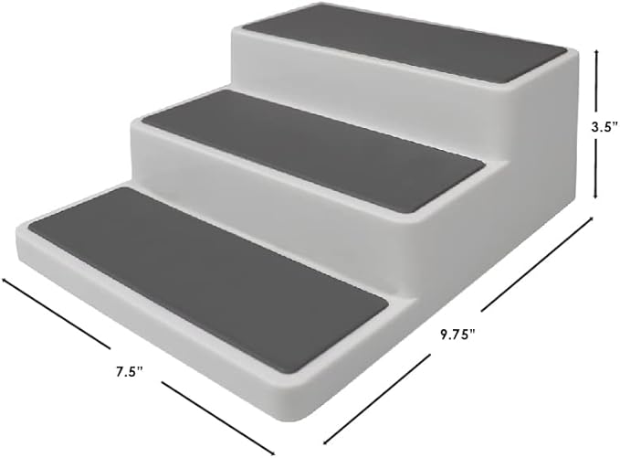 Home Basics 3 Tier Plastic Seasoning Rack with Rubber Lined Shelves, White Multi-Purpose Step Style Spice Organizer for Cabinets, Countertops and Pantries