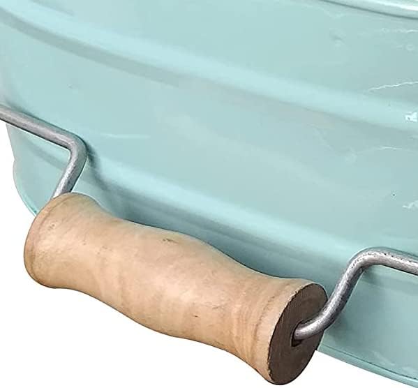 Galvanized Metal Caddy with 4 Compartments, Rustic Farmhouse Kitchen Indoor Outdoor Picnic Utensil Holder, Multipurpose Storage Bin, Metal Garden Planters - 12 Inch - Aqua