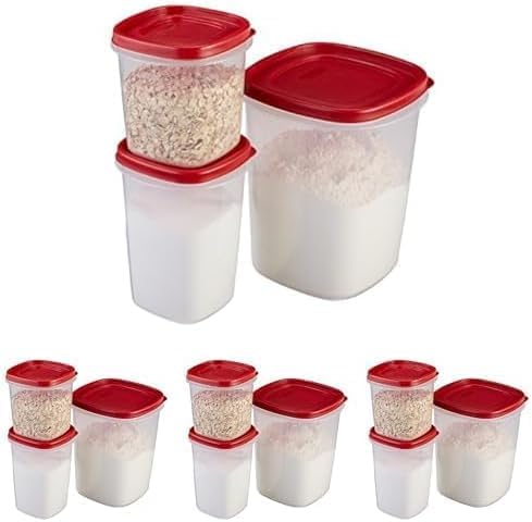 Rubbermaid Easy Find Lids Food Storage Containers, Racer Red, 6-Piece Set (Pack of 4)