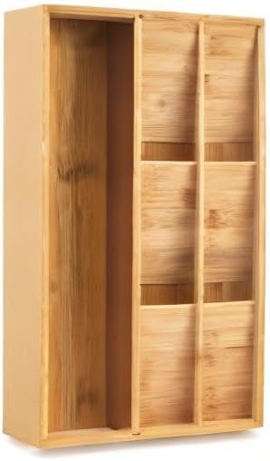 Hiceeden Bamboo Silverware Drawer Organizer, 7 Slots Kitchen Flatware Organizer, 15.7" x 9.4" x 2.4" Drawer Silverware Tray Utensil Cutlery Holder Dividers for Knives, Forks, Spoons