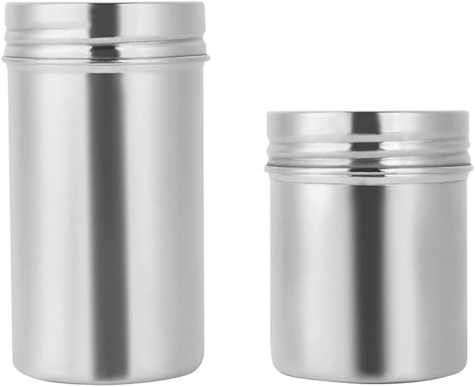 Stainless Steel Canister, Sealed Container Coffee Container 304 Stainless Steel Sealed Storage Jar Portable Tea Coffee Beans Container Large for travel outdoor camping(Large 14. 4x10. 6x1in)