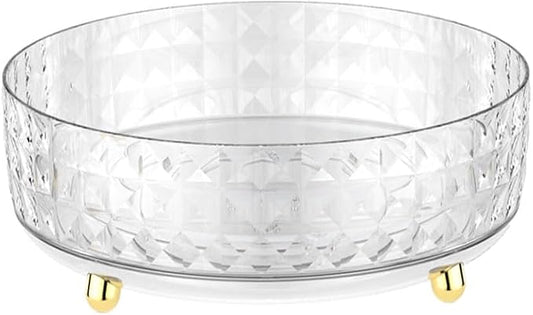 Non Skid Lazy Susan Turntable, 1 Tier Non Skid Spice Rack Turntable, 9 Inch Spinning Organizer, 360 Degree Rotating Seasoning Organizer for Kitchen, Pantry Cabinet Refrigerator, Clear
