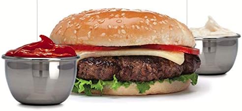 Joie Condiments On The Go, Mini Stainless Steel Containers with Leak-Proof Silicone Lids, Ideal for Lunchbox Dip or Dressing, BPA-Free, Dishwasher Safe, Assorted Colors, Set of 3