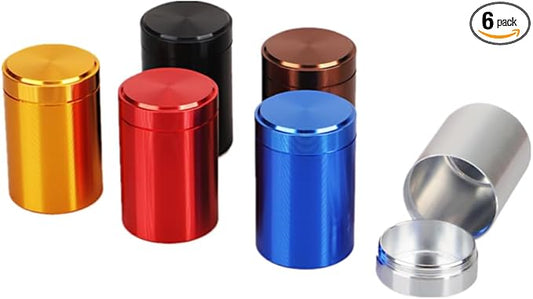 6 Aluminum Tea Tins Canister with Airtight Single Lids,2 oz Tea Canister Dry Storage Caddy Box,Candle Making Kits,Waterproof Mini Tins for Loose Tea,Spices, Coffee,Sugar (6 Colors)