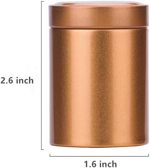 6 Aluminum Tea Tins Canister with Airtight Single Lids,2 oz Tea Canister Dry Storage Caddy Box,Candle Making Kits,Waterproof Mini Tins for Loose Tea,Spices, Coffee,Sugar (Black)