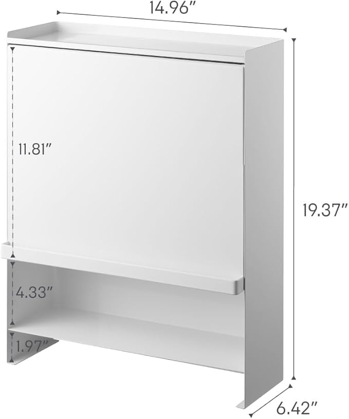 Yamazaki Home Tower Seasoning Condiments Spice Rack With Door, Large Kitchen Multi-Tier Metal Shelves - Steel