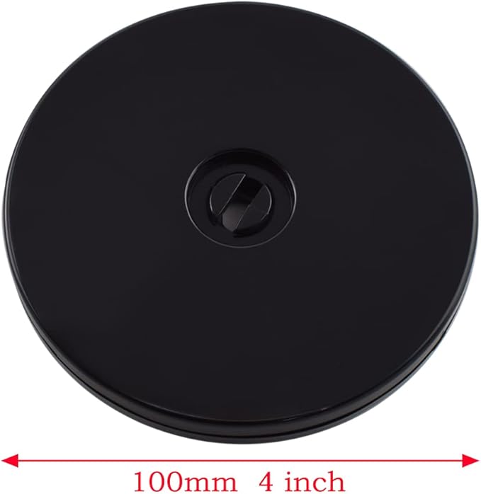 SDTC Tech 2-Pack 4 Inch Black Acrylic Lazy Susans Swivel Stand Rotating Tray 360 Degree Rotation Turntable Organizer with Steel Ball Bearings for Spice Rack, Table Cake Decorating, Kitchen Items,etc.