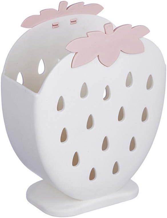 AKOAK 1 Pack Strawberry Chopsticks Stand, Cutlery Storage Box, Suitable for Storing Spoons, Chopsticks, Spoons, Knives and Other Kitchen Utensils (Creamy White)