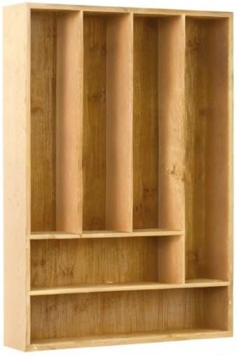 Heim Concept Drawer Organizer Bamboo Cutlery Tray Silverware Organizer/Utensil Holder, Drawer Dividers Organizer for Silverware, Flatware, Knives in Kitchen (Non-Expandable, 2 PC)