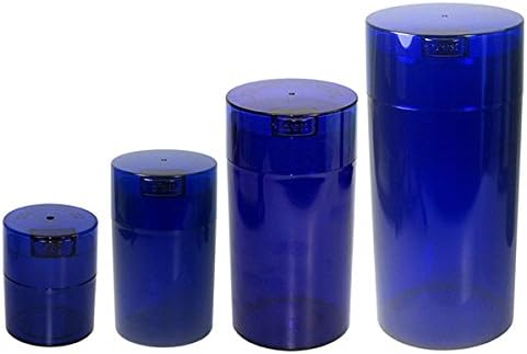 4 convenient sizes of airtight containers: TV5 - 10 1/4"h. x 4 7/8" dia., TV4 - 7 7/8" h. x 4 1/8" dia., TV3 - 5 5/8" h. x 3 3/8" dia., TV2 - 3 3/4" h. x 3" dia.