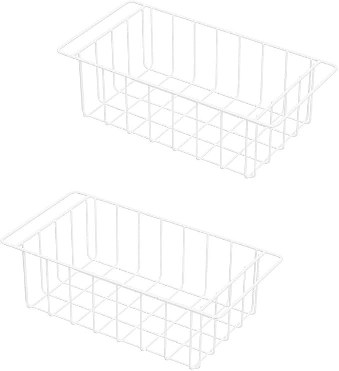 16.5 Inch Chest Freezer Organizer Storage Baskets Bins Metal Wire, Settle freezer chaos and reduce food waste effectively, Durable, Fully Use Space, Improve Air Circulate, 2 Pack