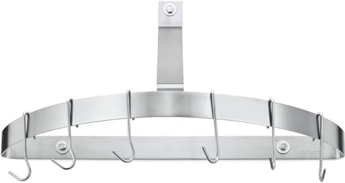 Cuisinart Chef's Classic Half-Circle Wall-Mount Pot Rack, Brushed Stainless