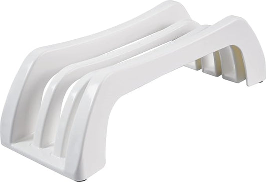 carrotez Plastic Cutting Board Holder, 3-Compartment Storage Organizer, 0.6 Inch Slots, White