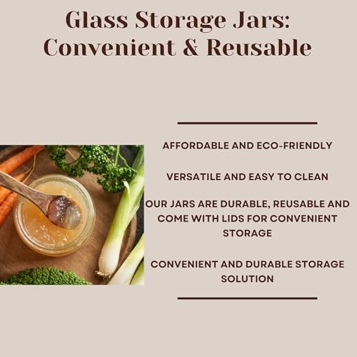 JARMING COLLECTIONS Mason Jars 16 oz Glass Extra Wide Mouth Pint Storage Jars with Lids - BPA Free Plastic Storage Lids - Made in USA - Pint Glass Jars 16 oz with Lids, RYAN16OZBLK