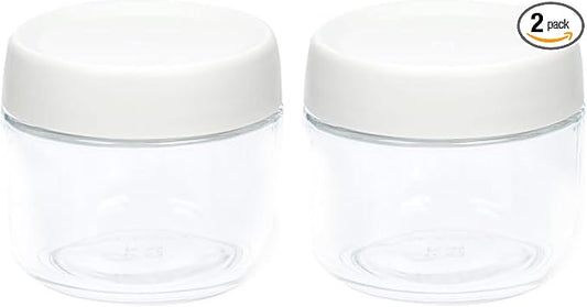 2 Pack Glass Jars with Screw Lids for Salad Dressing, 10oz Overnight Oats, Condiment Sauce, Baby Food Kids Snacks, Meal Prep Container, Canning Spice Wide Mouth Leak Proof Storage Airtight Containers