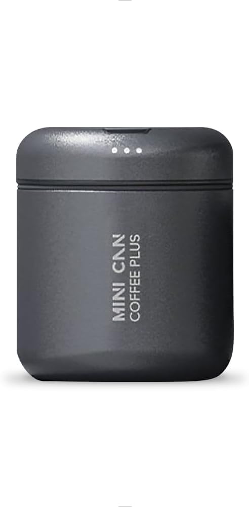watchget Portable Mini Airtight Coffee Canister - 80ml Stainless Steel Coffee Bean Storage with CO2 Releasing Valves, Compact and Travel-Friendly Container for 30-35g Beans, Grounds, Dark Grey