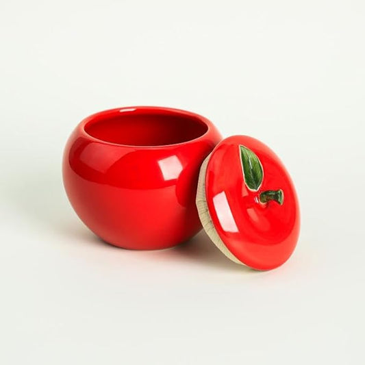 Ceramic Apple Shape Container Food Storage Jar with Lid