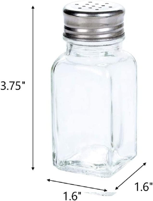 Tebery 30 Pack Glass Salt and Pepper Shaker Set with Stainless Steel Mushroom Top, 2.7oz Spice bottle for Kitchen, Restaurants and Catering, Classic Design