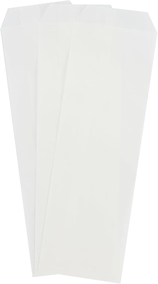 Volanic 100PCS 3X10 Inch Semi-Transparent Glassine Waxed Paper Bags for Kitchen Cutlery Chopsticks Utensils Holder Wedding Party Tableware Silverware Flatware