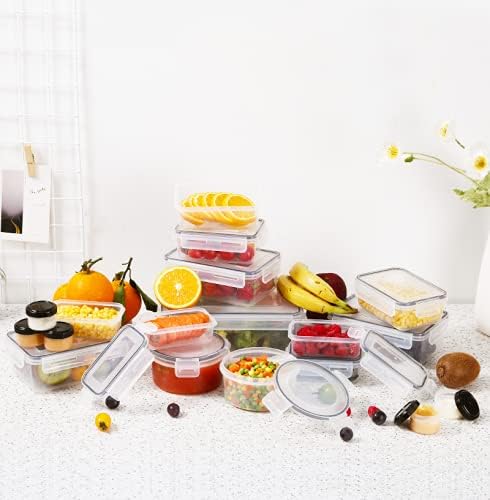 KAGUYA 36-Piece Food Storage Containers Set with Airtight Lids (18 Containers and 18 Lids), BPA-Free & Leakproof Material, Freezer, Microwave Safe