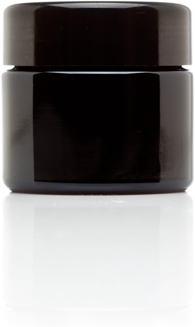 Infinity Jars Classic Black Glass Jar 50 ml (1.7 fl oz) Ultraviolet Airtight Smell Proof, Refillable Container, Screw top Jar for Long term storage Coffee, Spices, Tea, Dried Goods for Kitchen
