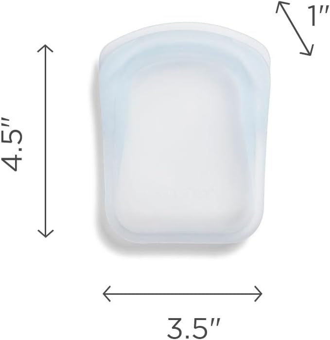 Stasher Premium Silicone Reusable Food Storage Pocket Bag, Aqua | Microwave, Sous Vide, Dishwasher, Oven and Freezer Safe | BPA Free, Leak-free, Eco-friendly, 4 Oz (Pack of 2)
