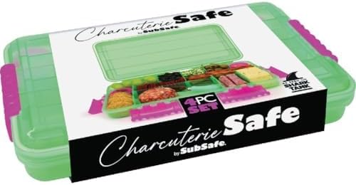 SubSafe Charcuterie Safe Waterproof Tackle Box, Snack Storage for Beach, Parties & Tailgating, BPA-Free, Seafoam Green