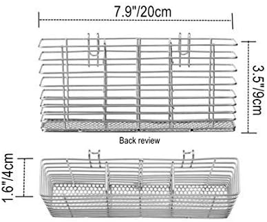 Slideep Cutlery Utensil Silverware Drying Rack, Flatware Storage Solution Basket with Hooks for Kitchen Dish Drainer Dish Drying Rack, RustProof 304 Stainless Steel