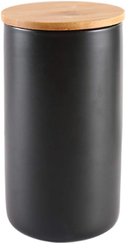 1000ml/34 oz Air Tight Jars Ceramic Storage Containers with Airtight Seal Bamboo Lids Kitchen Canisters for Tea Sugar Coffee Spice Seasoning And More