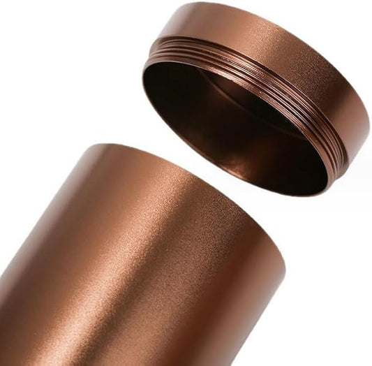 6 Aluminum Tea Tins Canister with Airtight Single Lids,2 oz Tea Canister Dry Storage Caddy Box,Candle Making Kits,Waterproof Mini Tins for Loose Tea,Spices, Coffee,Sugar (Brown)