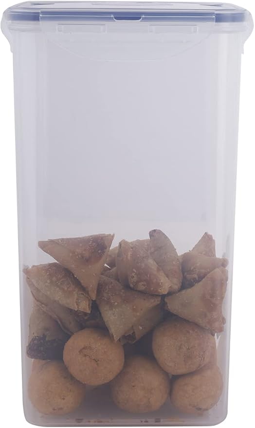 LOCK & LOCK Easy Essentials Food lids/Pantry Storage/Airtight containers, BPA Free, Square-16.9 Cup-for Chips, Clear