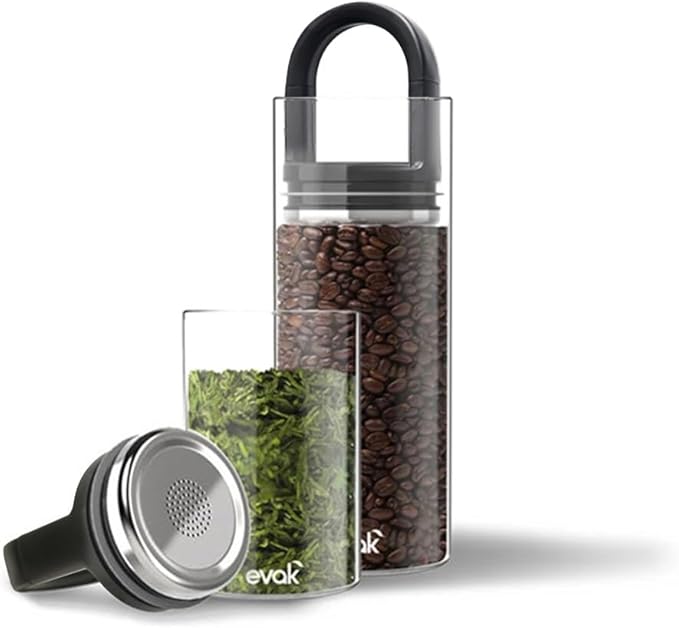 Prepara Evak Classic Glass Food Storage, 24 Ounce, Black