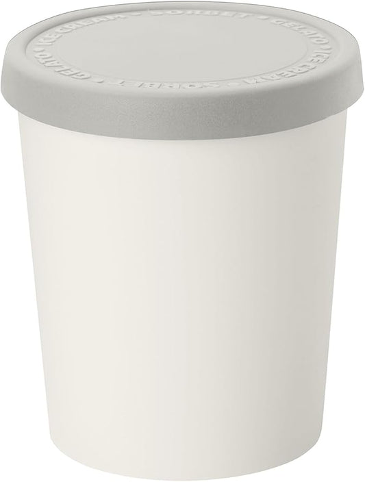 Tovolo Stackable Sweet Treat Ice Cream Tub With Tight-Fitting Silicone Lid, Freezer Storage Container for Sorbet & Gelato, BPA-Free & Dishwasher-Safe, Oyster Gray