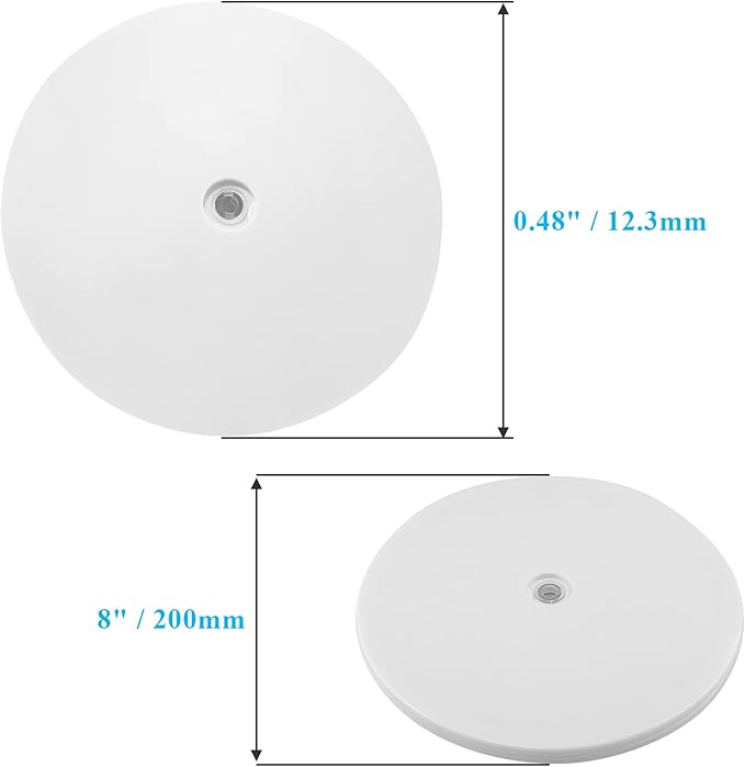 Jersvims 8 Inch Acrylic Turntable Platter, White Turntable Organizer Round Rotating Plate for Kitchen Pantry Cabinet Desk Rack Spice Cake Cookie Decorating