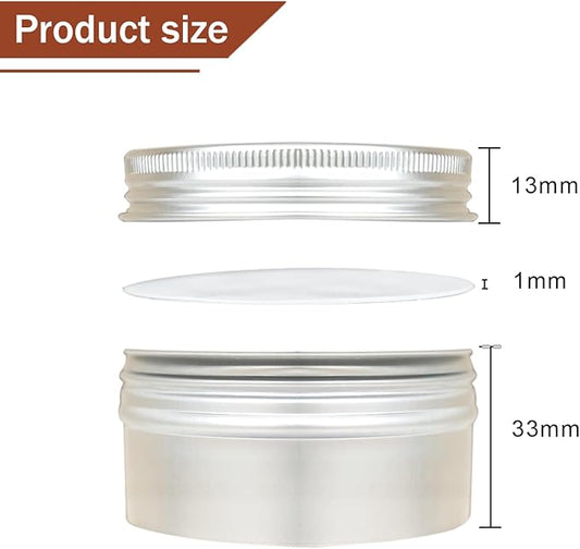 3 oz Tins Aluminum Can 20 Pack Salve Tins Metal Tin Jars, 3oz Tin with Lids Refillable Containers With Screw Top and Labels for Salve,Candle,Spices or Balms(Silver)