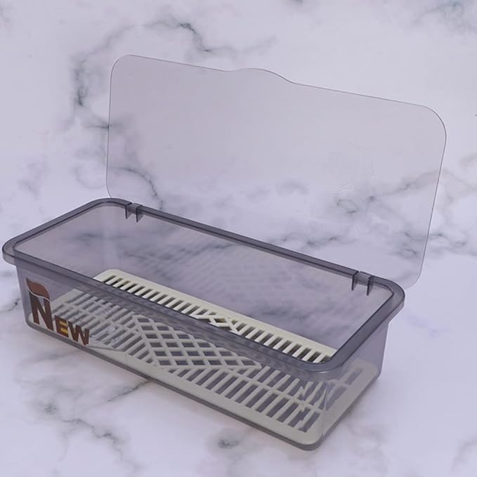 Silverware Organizer with Lid: 3Pcs Flatware Organizer with Lid and Drainer, Kitchen Cutlery Tray and Utensil Drawer Organizer with Cover, Countertop Silverware Storage Container (Random Color)