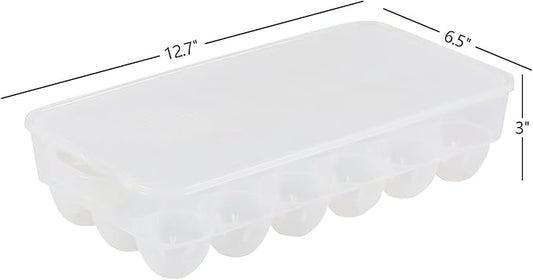 Begale 4-Pack Clear Egg Tray Container with Lid, Plastic Covered Egg Holder for Refrigerator, Fits 18 x 4 Eggs (72 Eggs)