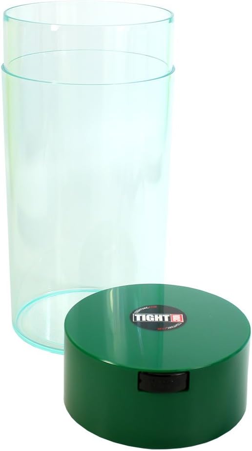 Tightvac - 5oz to 24 Ounce - Patented Airtight Container | Multi-use Vacuum Container Works as Smell Proof Containers for Herbs and Dry Goods. Green Clear