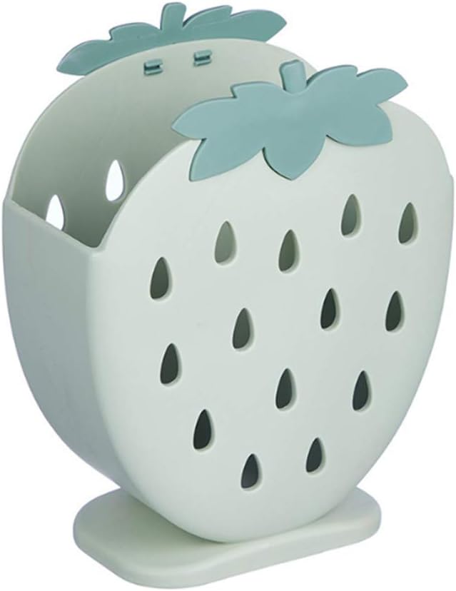 AKOAK 1 Pack Strawberry Chopsticks Stand, Cutlery Storage Box, Suitable for Storing Spoons, Chopsticks, Spoons, Knives and Other Kitchen Utensils (Light Blue)