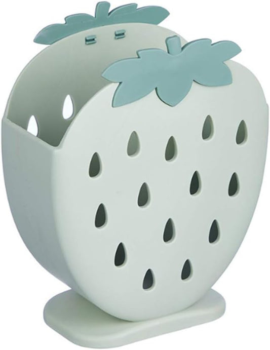 AKOAK 1 Pack Strawberry Chopsticks Stand, Cutlery Storage Box, Suitable for Storing Spoons, Chopsticks, Spoons, Knives and Other Kitchen Utensils (Light Blue)